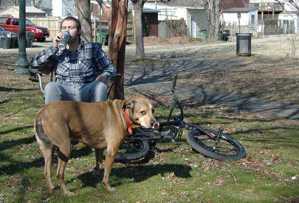 Arnie and the weird dog,