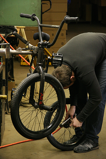 Joel Barnett showed up to do some stuff to his bike.