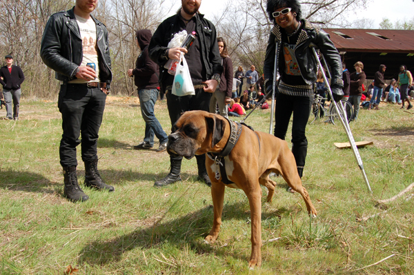 the punkest dude,  the punkest dog.