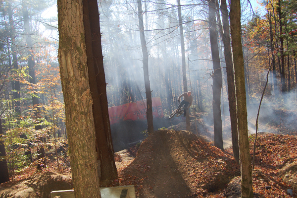 Cruz, shredding through a Bakers acres forest fire, courtesy of Kelly BAker