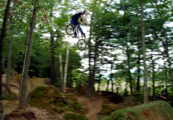 Hallman Photo Of Derrick at Suffield trails, High Level of proficiency to ride that spot.