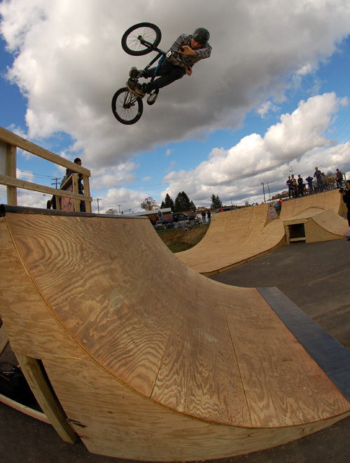 Joel Barnett in Newark Valley at the Nick Willson memorial ramp jam
