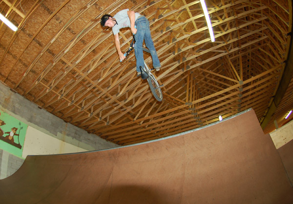 Nate Spiero, riding the mini that used to be in his barn,,,