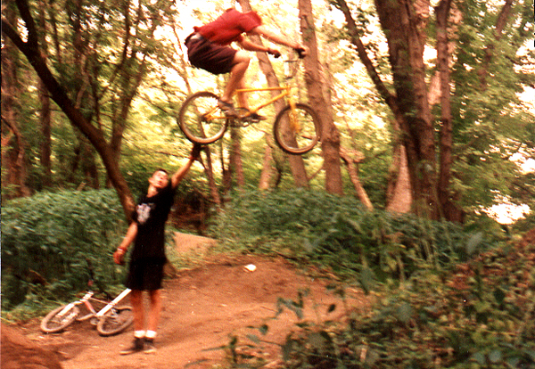 This is me riding the endwell trails in about 91, on a 1970 Chromo dirtbike, prior to my first knee surgery...