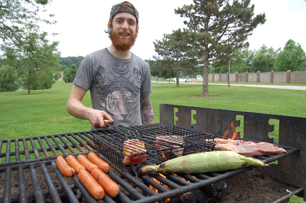 Grillin chillin, and beer swillin