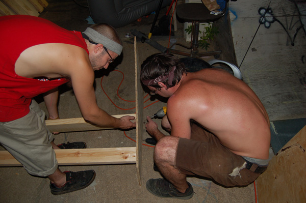 mike and brett working on the new ramp