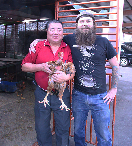 King Kong! I love this guy. He builds our frames in Taiwan. That makes two wacky big dudes on opposite sides of the Universe making FBM's for the kids. There's a somehwat sensible reason King Kong is raising chickens at his factory. I'll let you wonder.