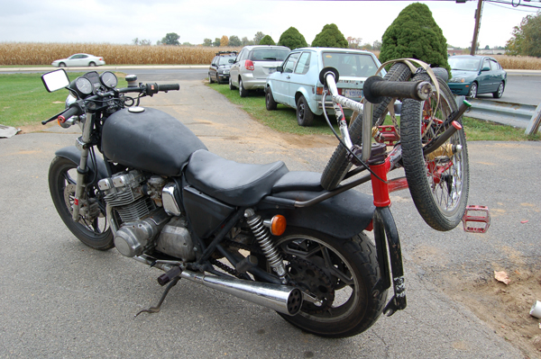 Motorcycle bike rack