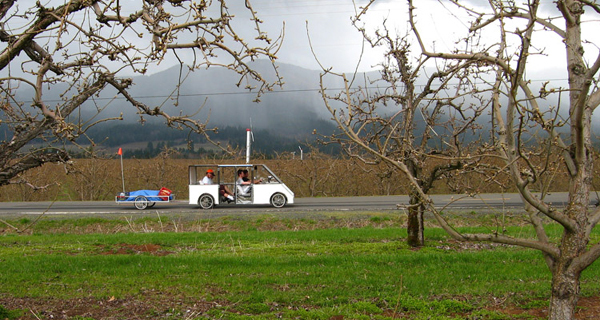 A car made out of bikes...