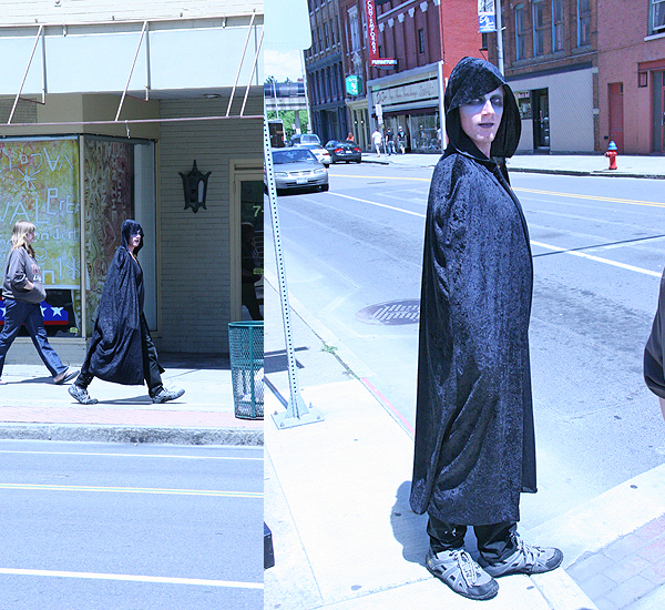 Cloak Boy was out roaming the streets of downtown Binghamton on this fine day.