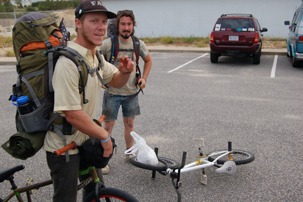 you're riding to florida brakeless?