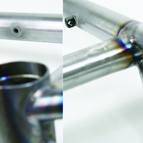 Brazed removable cable stop with hardware.