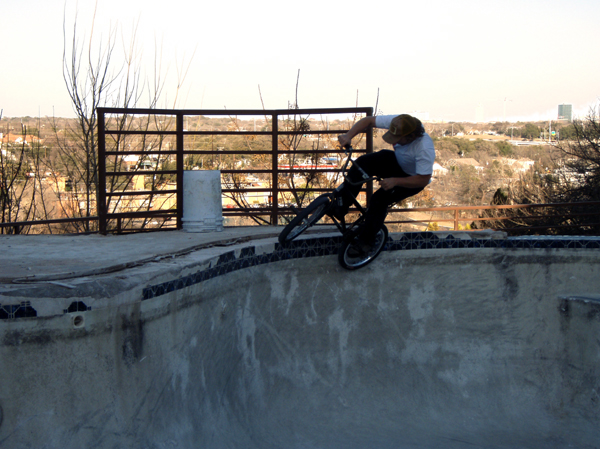 Corrigan riding a pool in TX. courtesy of Santana,Big Rob and friends....