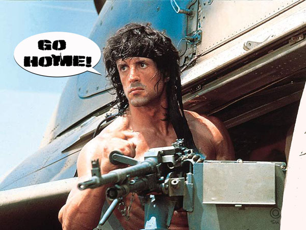 Rambo, and his only line in the new movie!